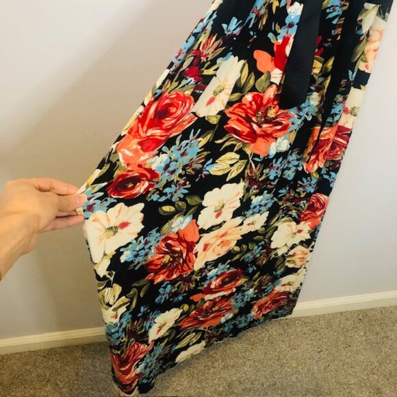 12PM by Mon Ami Maxi Dress – Size M – Striped & Floral Print – Long Sleeve - Picture 4 of 9